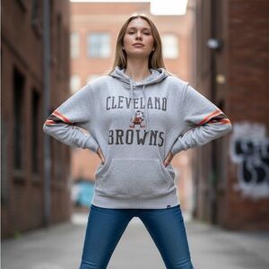 47 Brand Cleveland Browns Gray and Orange Hoodie